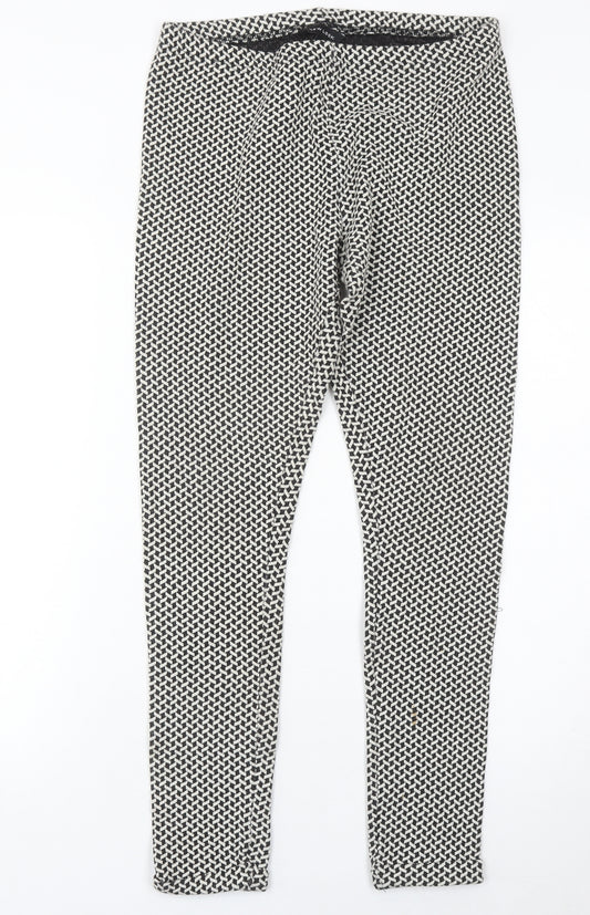 New Look Women’s Black Geometric Print Leggings Size 10