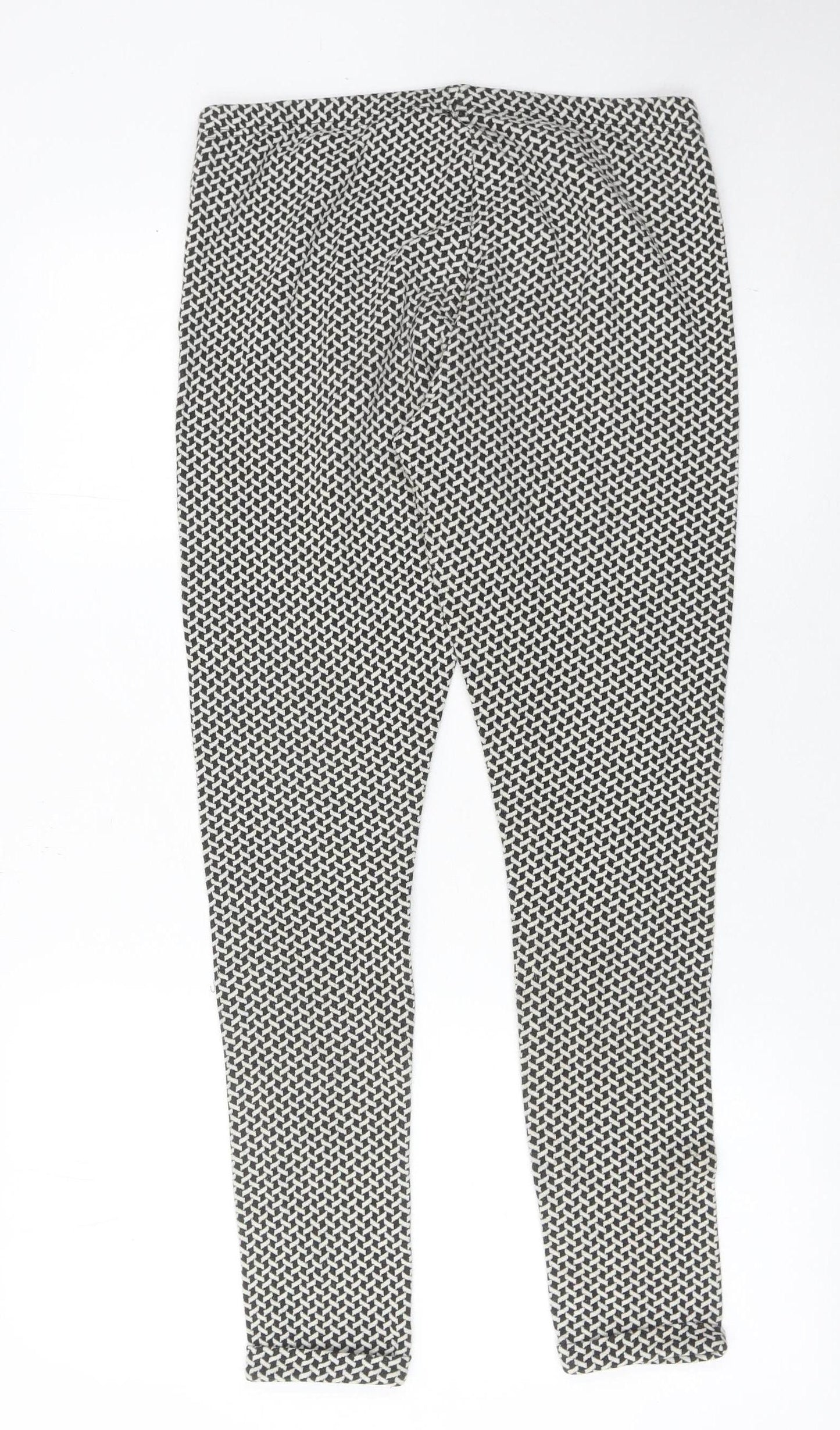 New Look Women’s Black Geometric Print Leggings Size 10