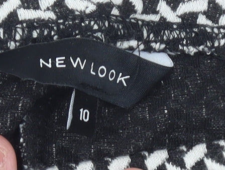 New Look Women’s Black Geometric Print Leggings Size 10