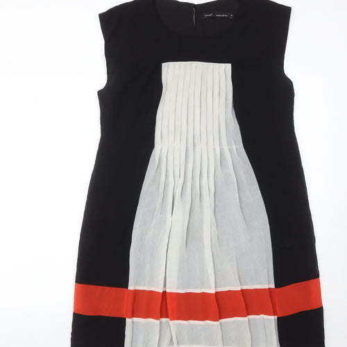 Next Women’s Black White Red Shift Dress Size 14 Sleeveless Knee Length