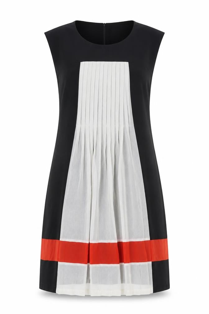 Next Women’s Black White Red Shift Dress Size 14 Sleeveless Knee Length