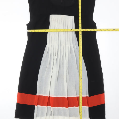 Next Women’s Black White Red Shift Dress Size 14 Sleeveless Knee Length