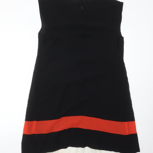 Next Women’s Black White Red Shift Dress Size 14 Sleeveless Knee Length