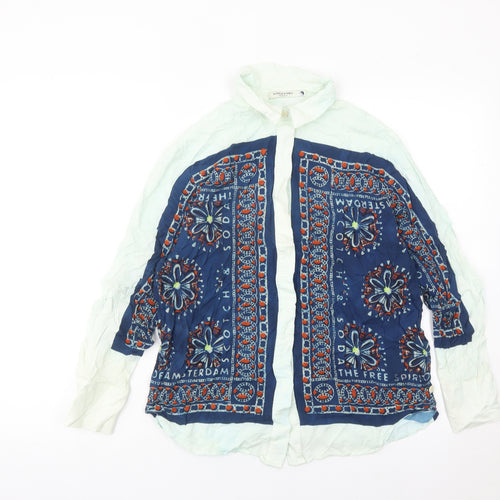 Scotch & Soda Women’s Blue Floral Bohemian Button-Up Shirt M