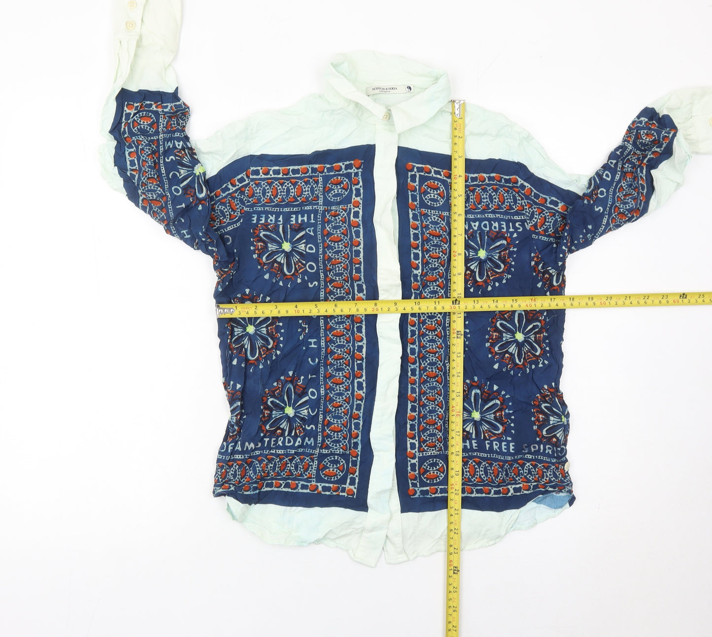 Scotch & Soda Women’s Blue Floral Bohemian Button-Up Shirt M