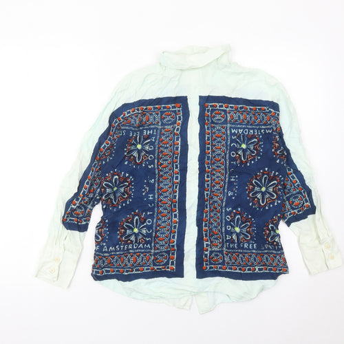 Scotch & Soda Women’s Blue Floral Bohemian Button-Up Shirt M