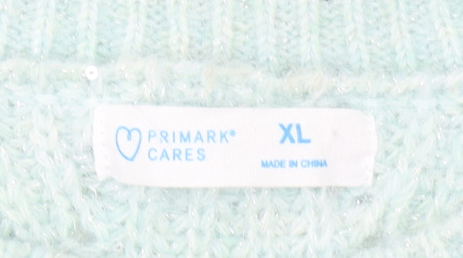 Primark Women’s Blue XL Chunky Knit Pullover Jumper