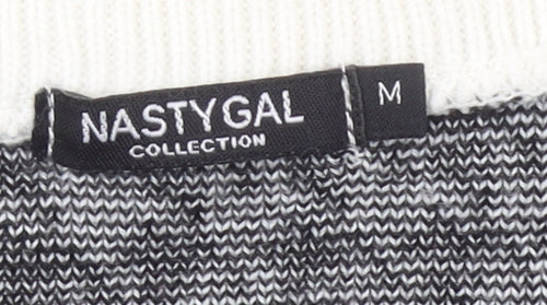 Nasty Gal Womens Black White Houndstooth Knit Sleeveless Vest M