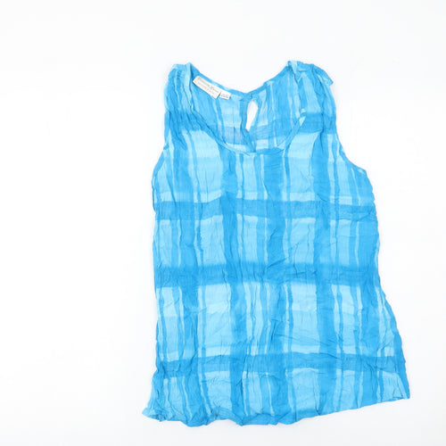 Charlotte Halton Women’s Blue Sleeveless Tunic Blouse UK 14 Viscose