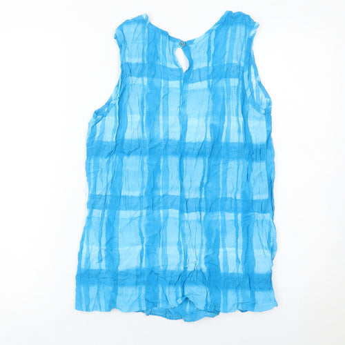 Charlotte Halton Women’s Blue Sleeveless Tunic Blouse UK 14 Viscose