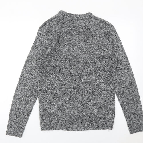 Ckh Womens Grey Christmas Pullover Jumper Size S Santa Graphic