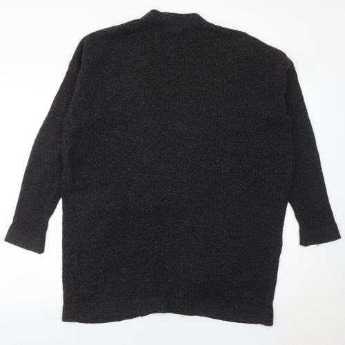 H&M Womens Black Cardigan Size 8 Long Sleeve Knit Open Front