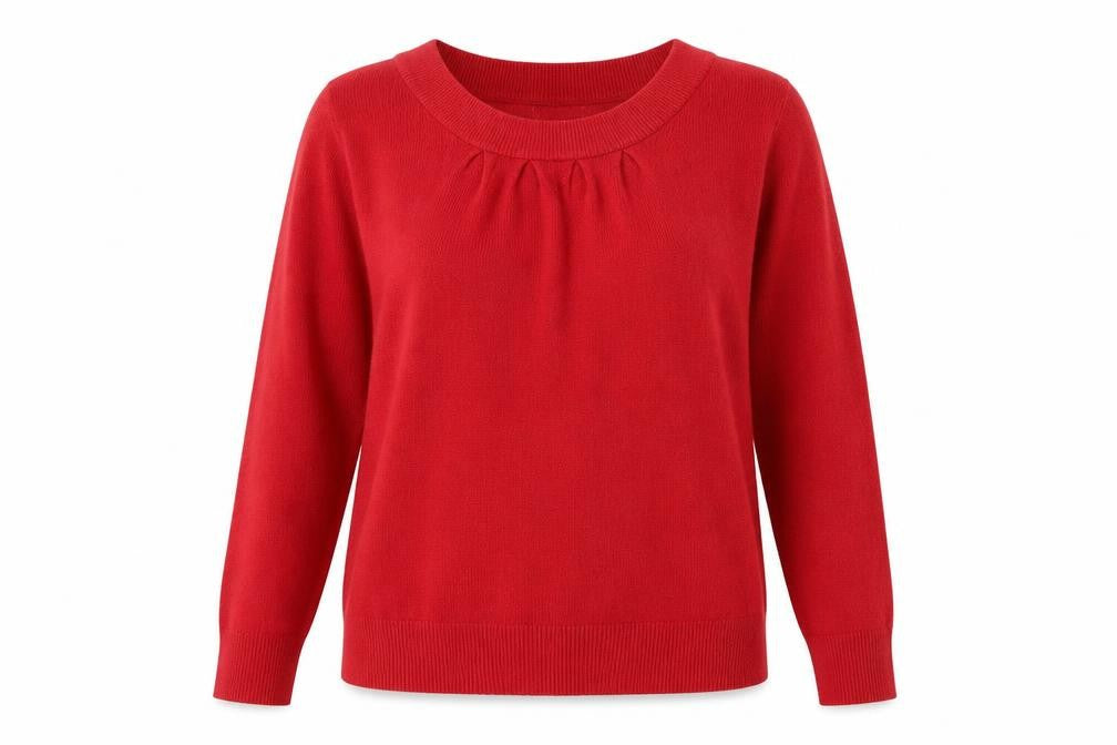 Front view of Klass Collection women’s red xl jumper knit crew neck