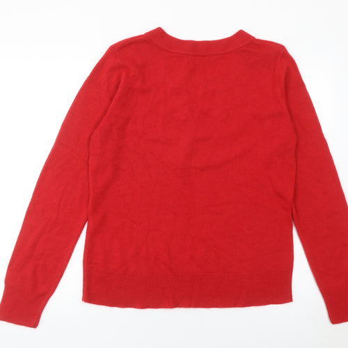 Klass Collection Womens Red XL Pullover Jumper Knit Crew Neck