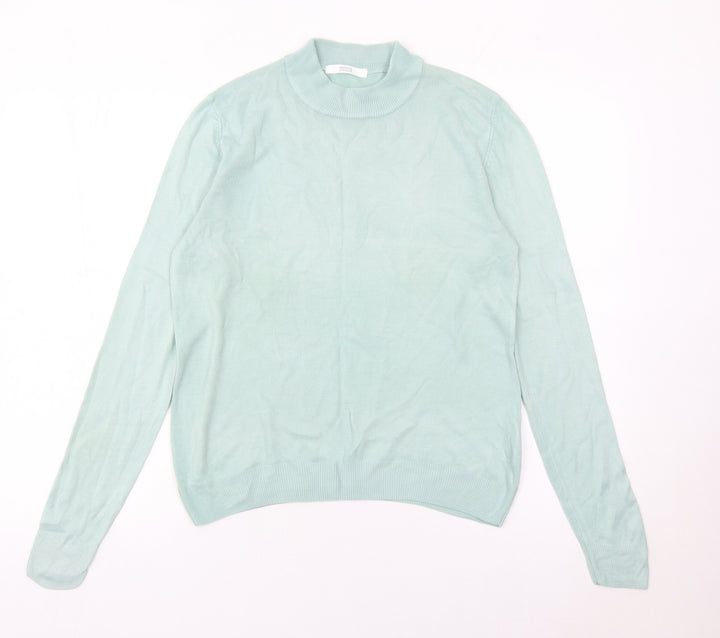 Marks and Spencer Women’s Green Size 10 Mock Neck Pullover Jumper