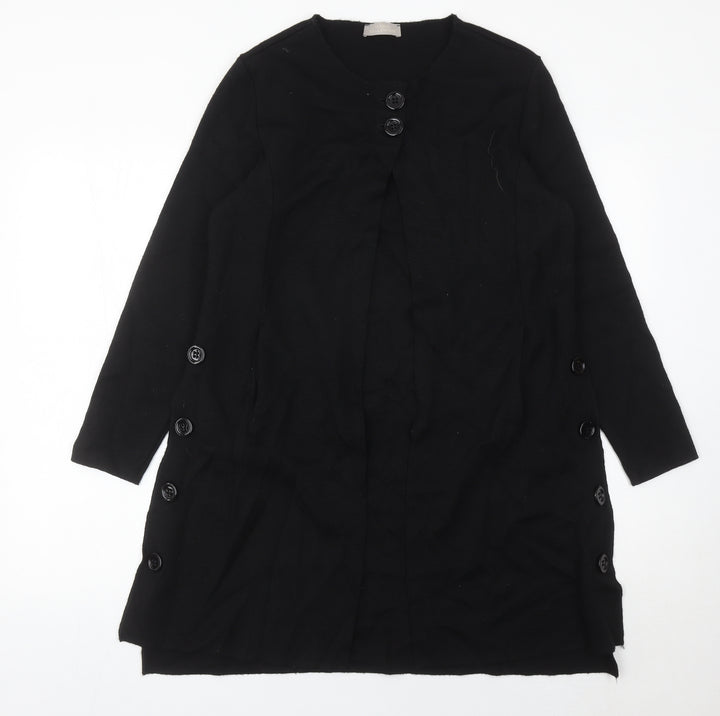Maria Bellentani Womens Black Button Cardigan M Wool Blend