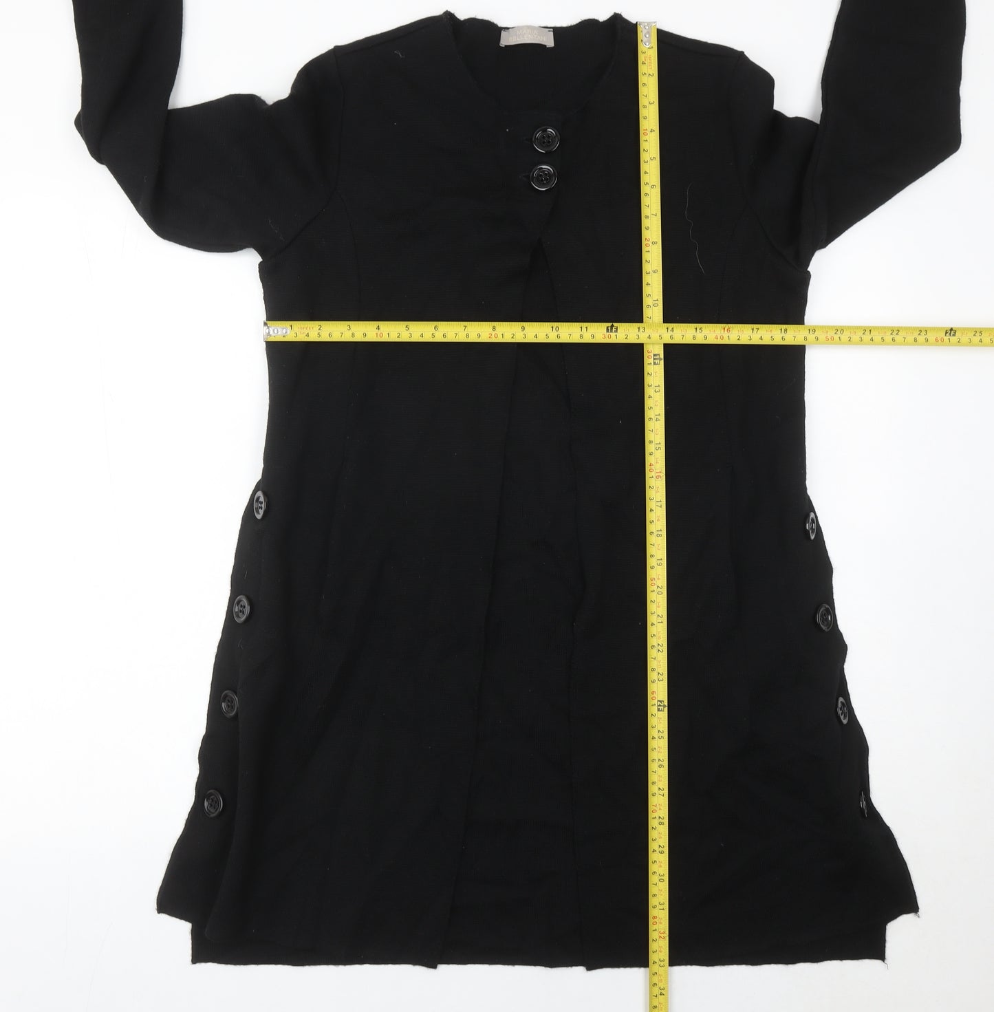 Maria Bellentani Womens Black Button Cardigan M Wool Blend