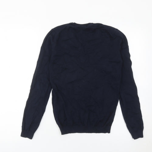 U.S. Polo Assn. Women's Blue XS V-Neck Cotton Jumper