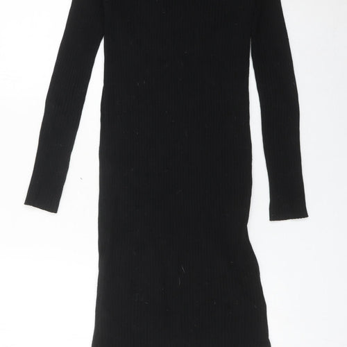 New Look Women’s Black Size 10 Bodycon Midi Knit Dress