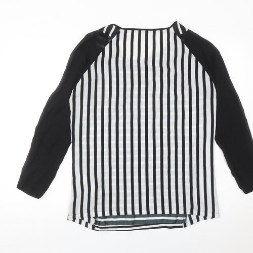 Zara Basic Women’s Black Striped Blouse Size 8 Long Sleeve
