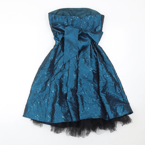Morgan & Co Girls Blue Knee Length Ball Gown Party Dress Size 7yrs
