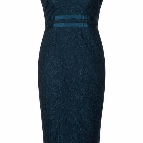 Pink Boutique Women’s Green Lace Bodycon Strapless Midi Dress Size 8