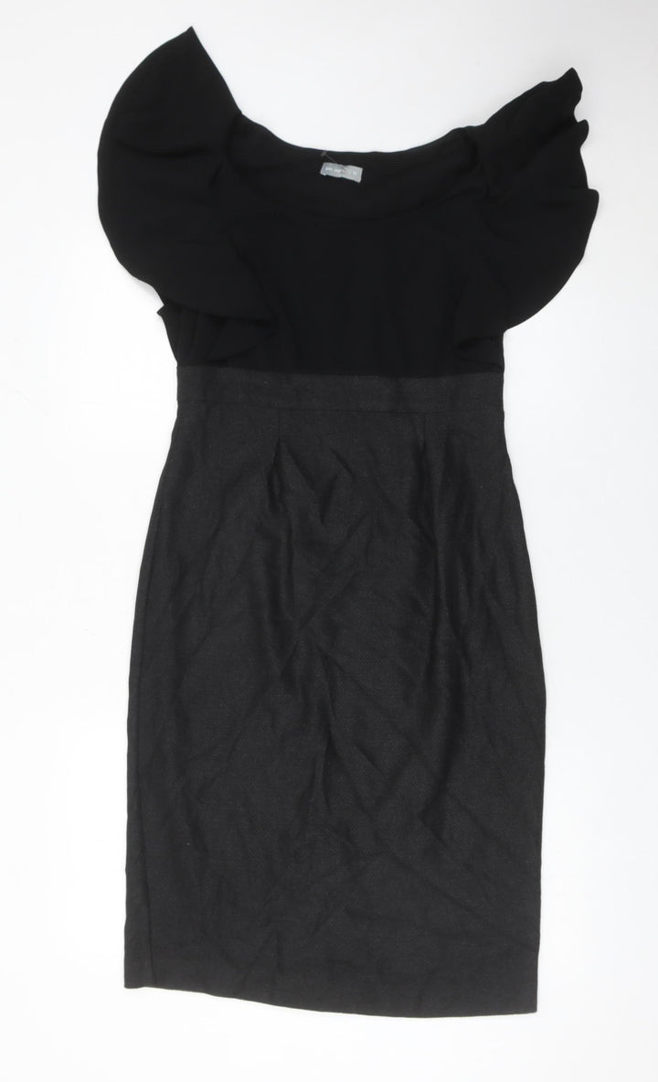 Marks and Spencer Per Una Womens Black Size 10 Sheath Knee Dress