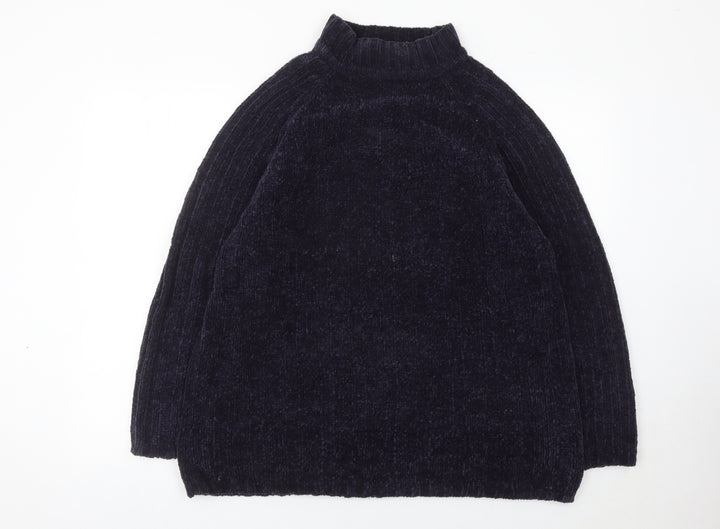 Bonmarché Women Black L Pullover Mock Neck Long Sleeve Jumper