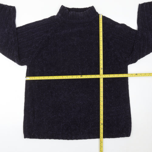 Bonmarché Women Black L Pullover Mock Neck Long Sleeve Jumper