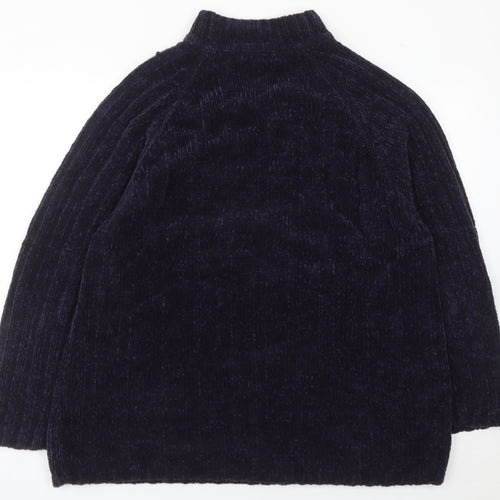 Bonmarché Women Black L Pullover Mock Neck Long Sleeve Jumper