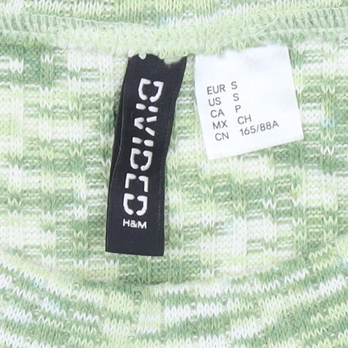 H&M Divided Women’s Green Cropped T-Shirt Size S Slim Fit