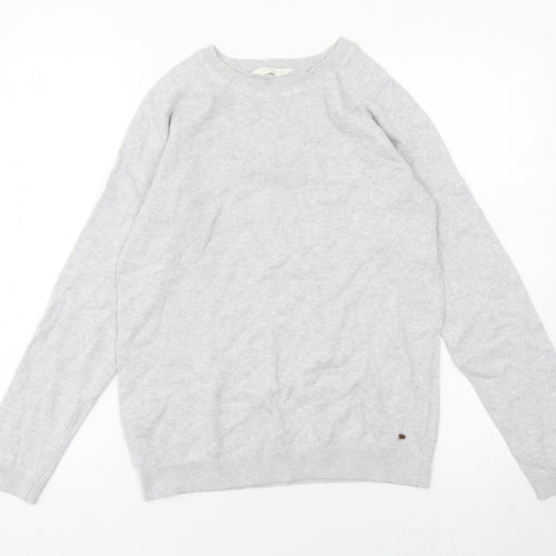 Mango Boys Grey Cotton Pullover Jumper 13-14 Years Crew Neck Knitwear