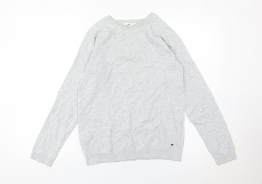 Mango Boys Grey Cotton Pullover Jumper 13-14 Years Crew Neck Knitwear