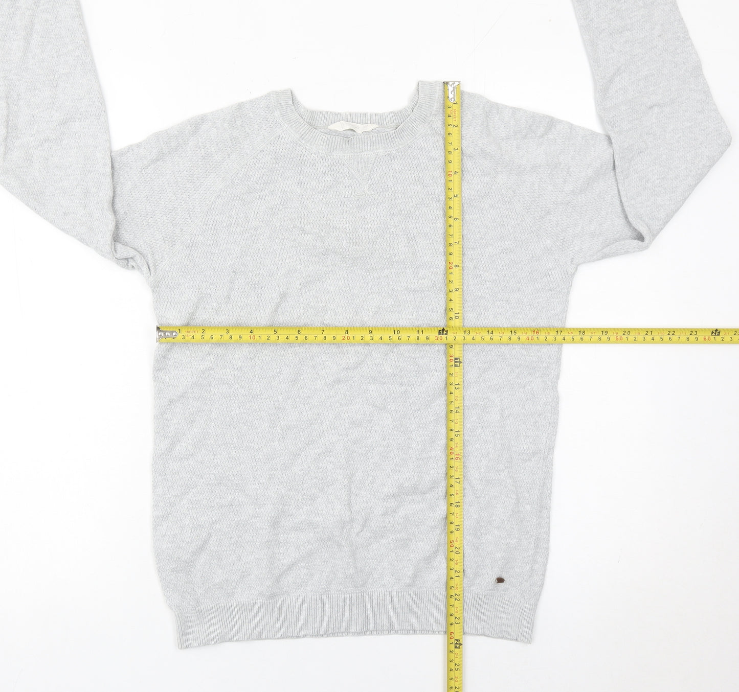 Mango Boys Grey Cotton Pullover Jumper 13-14 Years Crew Neck Knitwear