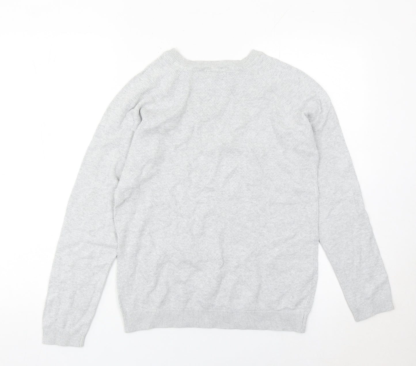 Mango Boys Grey Cotton Pullover Jumper 13-14 Years Crew Neck Knitwear