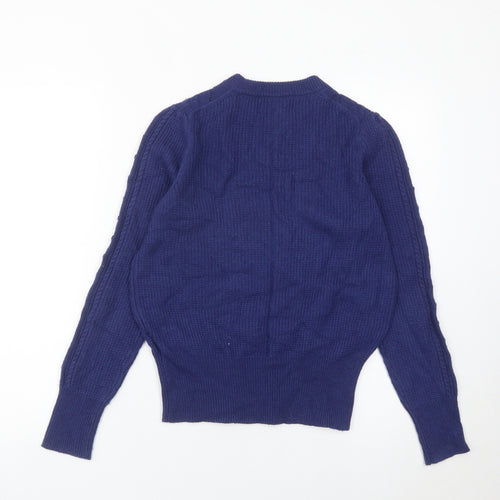 Marks and Spencer Women’s Blue Size 8 Cable-Knit Jumper