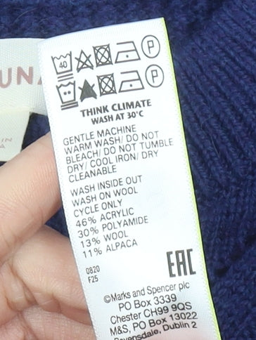 Marks and Spencer Women’s Blue Size 8 Cable-Knit Jumper