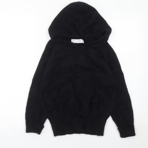 TRF Women’s Black Hooded Pullover Knit Jumper L Long Sleeve