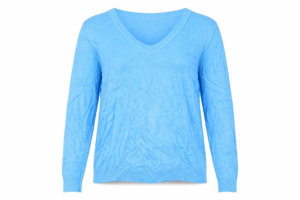 Marks and Spencer Women’s Blue V-Neck Acrylic Jumper L