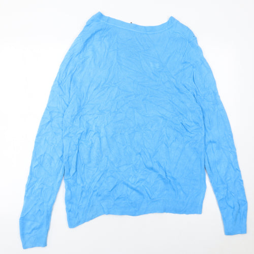 Marks and Spencer Women’s Blue V-Neck Acrylic Jumper L