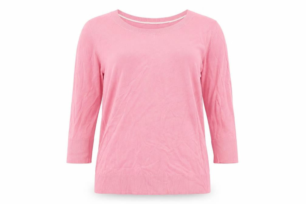 GAP Women’s Pink Cotton Pullover Jumper Size L Crew Neck 3/4 Sleeve