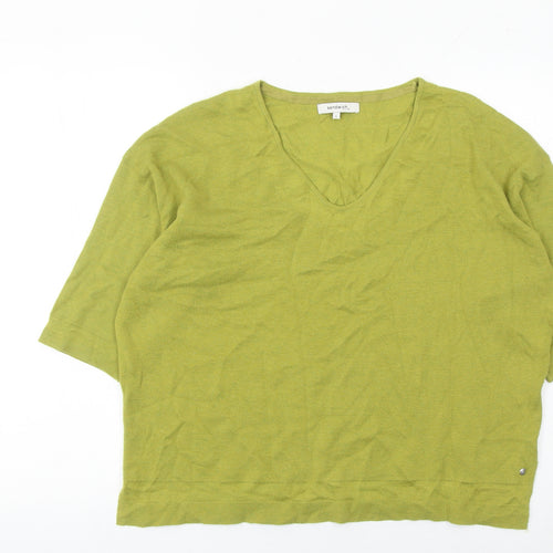 Sandwich Womens Green L Pullover Jumper V-Neck Relaxed Knit