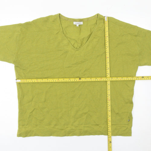 Sandwich Womens Green L Pullover Jumper V-Neck Relaxed Knit