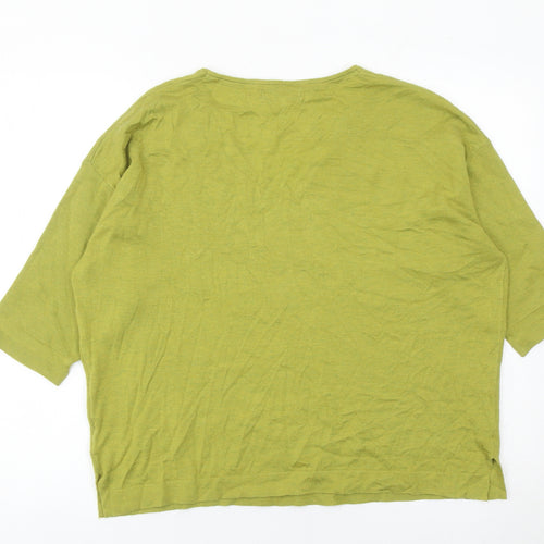 Sandwich Womens Green L Pullover Jumper V-Neck Relaxed Knit