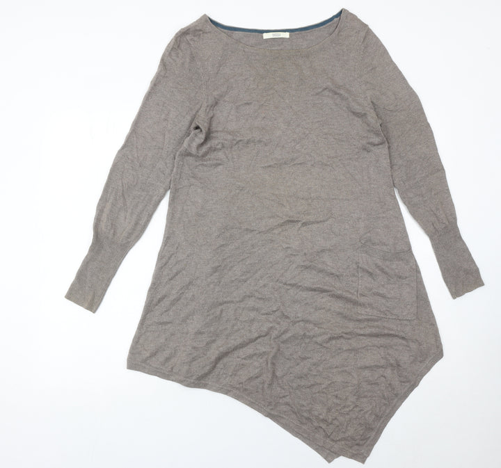 Marks and Spencer Women’s Brown Size 12 Asymmetric Knit Dress
