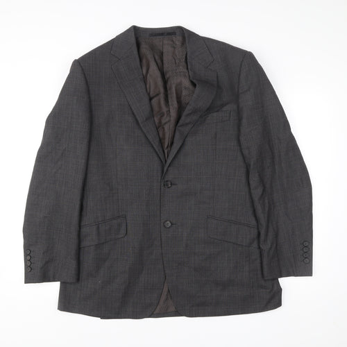 Marks and Spencer Mens Grey Wool Blazer Jacket 40 Chest Medium