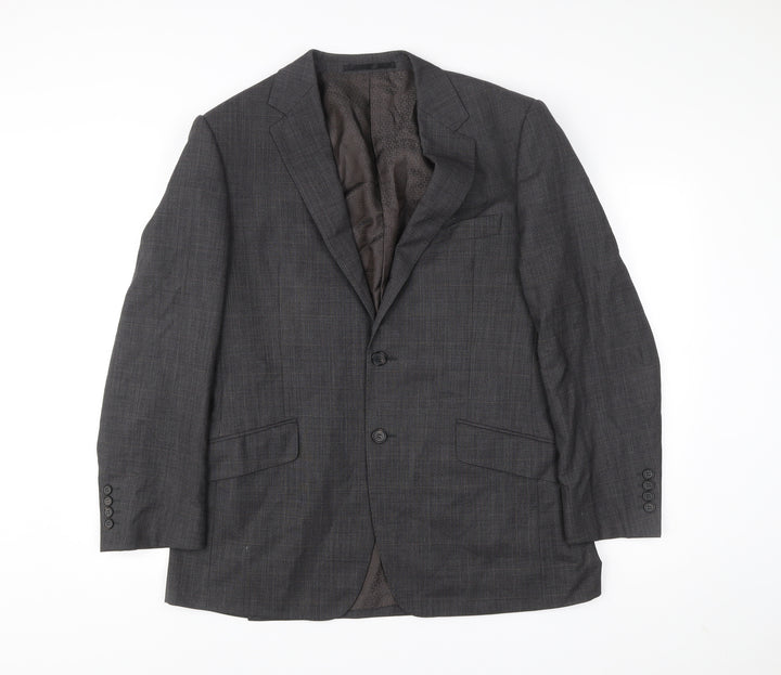 Marks and Spencer Mens Grey Wool Blazer Jacket 40 Chest Medium