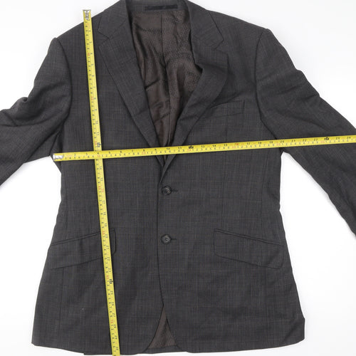 Marks and Spencer Mens Grey Wool Blazer Jacket 40 Chest Medium