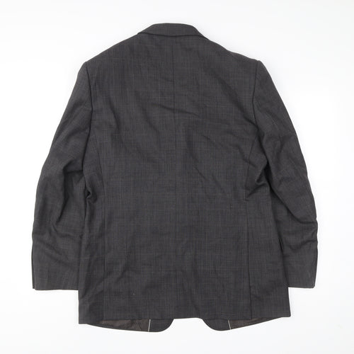 Marks and Spencer Mens Grey Wool Blazer Jacket 40 Chest Medium