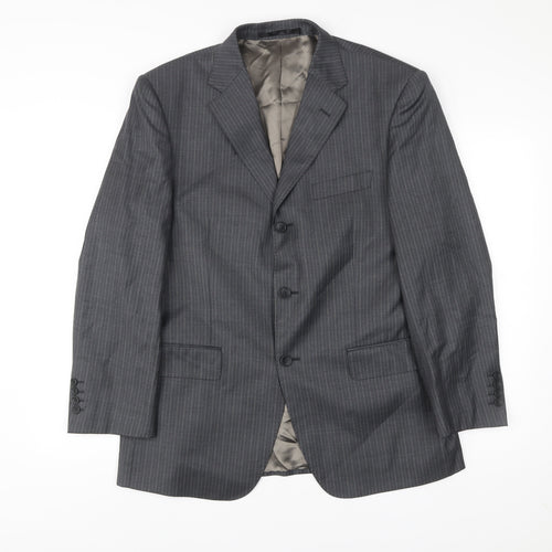 Marks and Spencer Men’s Grey Wool Pinstripe Suit Jacket 40S